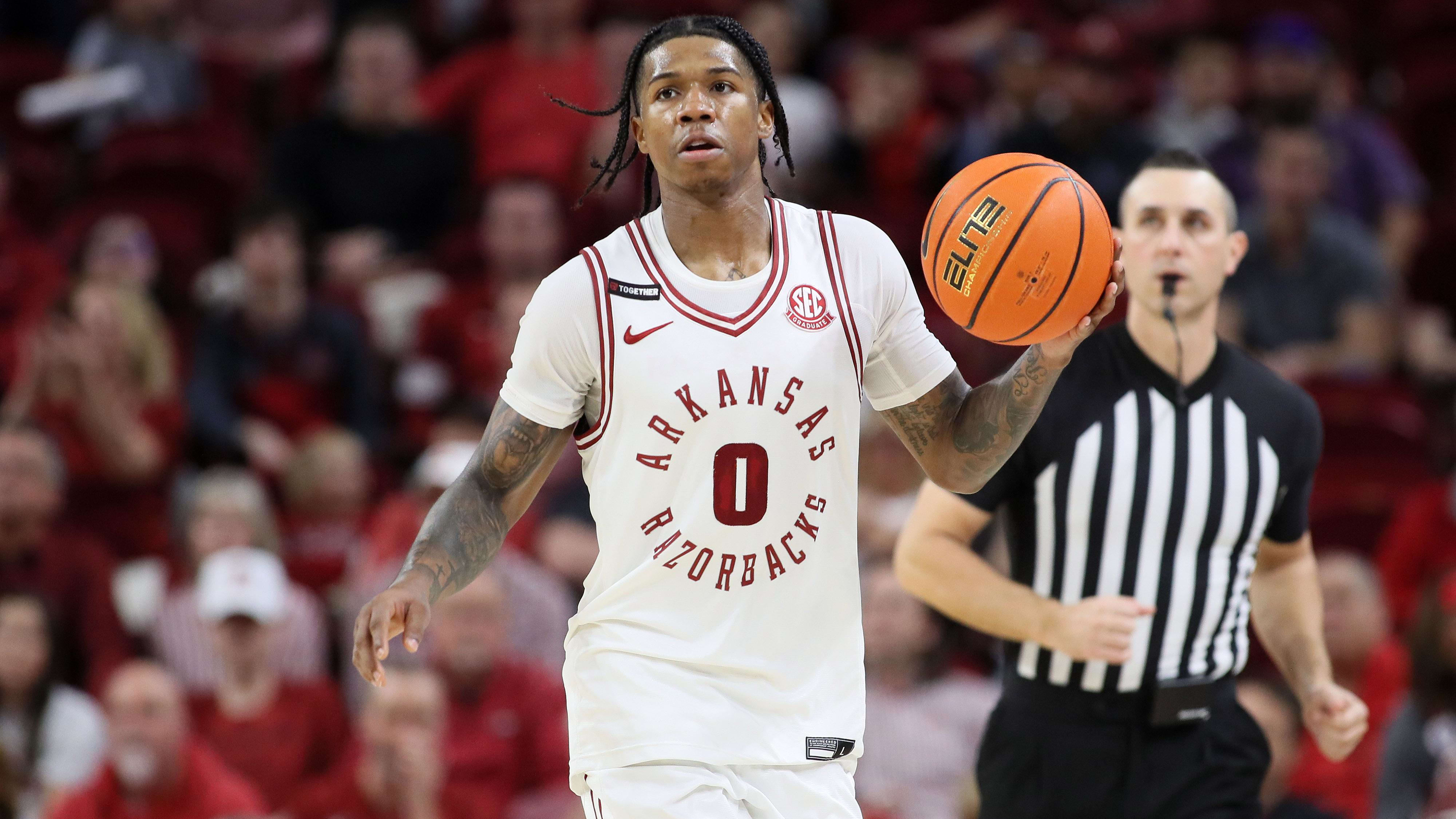 Arkansas Razorbacks guard Khalif Battle during a game against the LSU Tigers