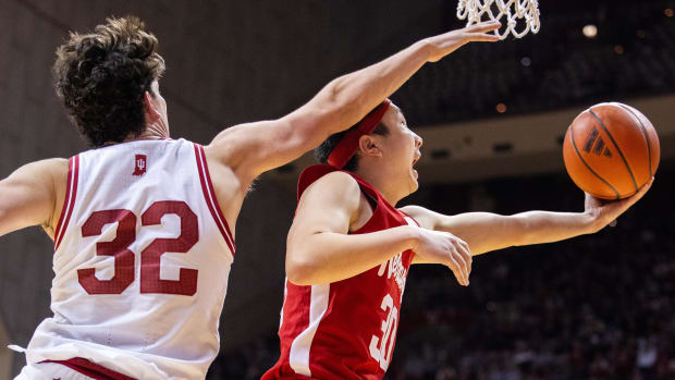 Nebraska Cornhuskers guard Keisei Tominaga (30) shoots the ball 