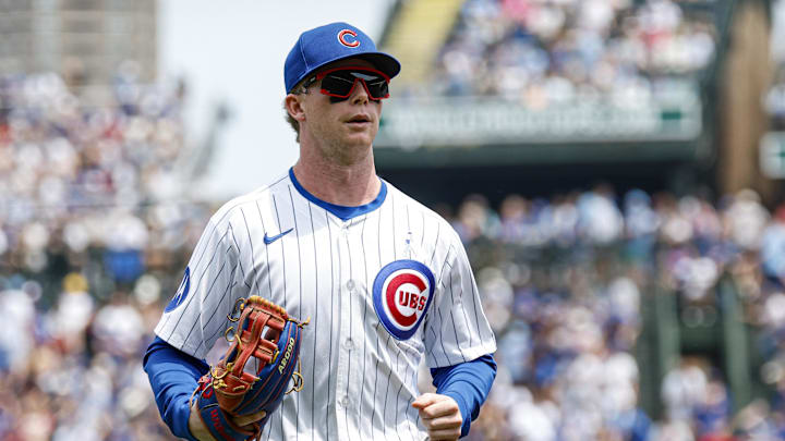 Pete Crow-Armstrong jogs back to the dugout against the Pirates. Pete Crow-Armstrong jogs back to the dugout against the Pirates.