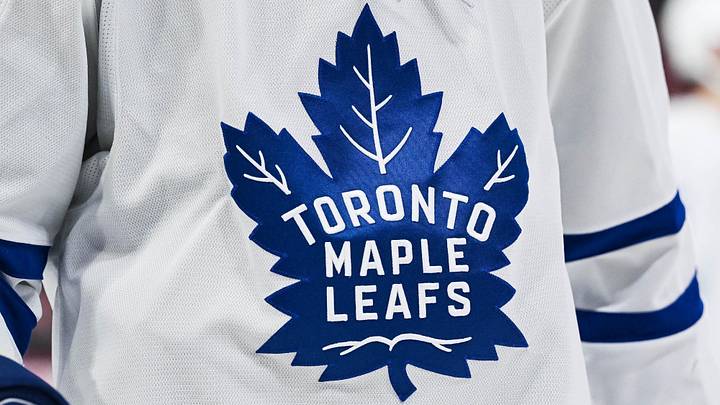 Jan 18, 2025; Montreal, Quebec, CAN; View of a Toronto Maple Leafs logo on a jersey worn by a member of the team during the second period at Bell Centre. Jan 18, 2025; Montreal, Quebec, CAN; View of a Toronto Maple Leafs logo on a jersey worn by a member of the team during the second period at Bell Centre.