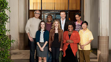 COMMUNITY -- Pictured: (l-r) top row; Chevy Chase as Pierce, Donald Glover as Troy, Joel McHale as Jeff, Danny Pudi as Abed, bottom row; Alison Brie as Annie, Gillian Jacobs as Britta, Yvette Nicole Brown as Shirley, Ken Jeong as Senor Chang -- NBC Photo: Mitchell Haaseth