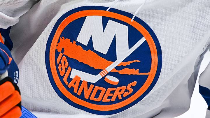 Mar 21, 2026; Montreal, Quebec, CAN; View of a New York Islanders logo on a jersey worn by a member of the team during warm-up before the game against the Montreal Canadiens at Bell Centre. Mar 21, 2026; Montreal, Quebec, CAN; View of a New York Islanders logo on a jersey worn by a member of the team during warm-up before the game against the Montreal Canadiens at Bell Centre.