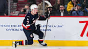 Feb 13, 2025; Montreal, Quebec, CAN; [Imagn Images direct customers only] Team USA forward Brady Tkachuk (7) celebrates his goal against Team Finland in the third period during a 4 Nations Face-Off ice hockey game at Bell Centre. Mandatory Credit: David Kirouac-Imagn Images