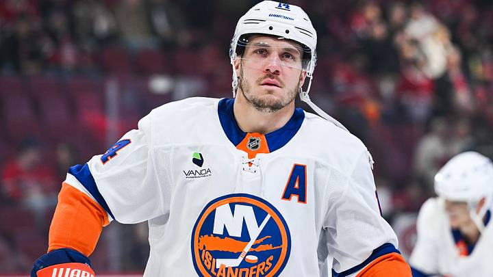 Mar 21, 2026; Montreal, Quebec, CAN; New York Islanders center Bo Horvat (14) looks on during warm-up before the game against the Montreal Canadiens at Bell Centre. Mandatory Credit: David Kirouac-Imagn Images Mar 21, 2026; Montreal, Quebec, CAN; New York Islanders center Bo Horvat (14) looks on during warm-up before the game against the Montreal Canadiens at Bell Centre. Mandatory Credit: David Kirouac-Imagn Images