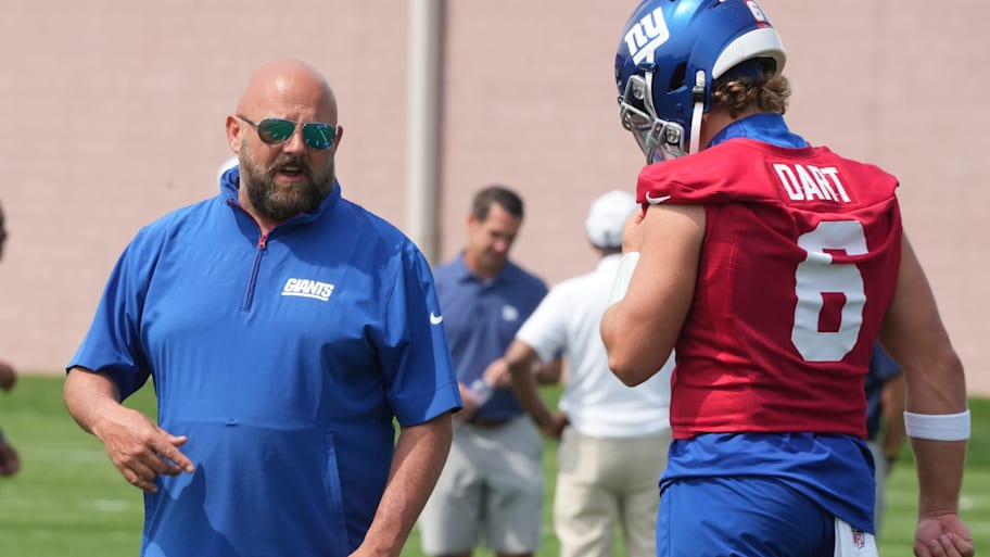 New York Giants coach Brian Daboll and quarterback Jaxson Dart