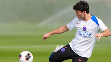 Joao Neves, à l'entrainement du PSG à Doha, avant la Coupe intercontinentale