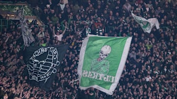 Fans of Celtic during the UEFA Champions League league phase match between Celtic FC and BSC Young Boys at Celtic Park. 