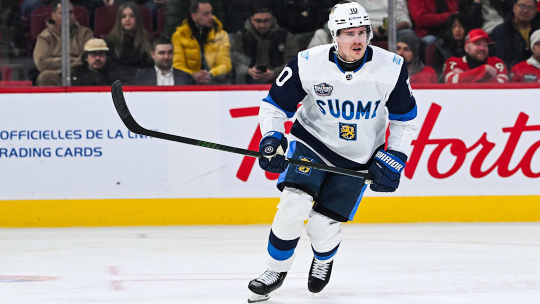 Current Boston Bruins and former Buffalo Sabres defenseman Henri Jokiharju as a member of Team Finland