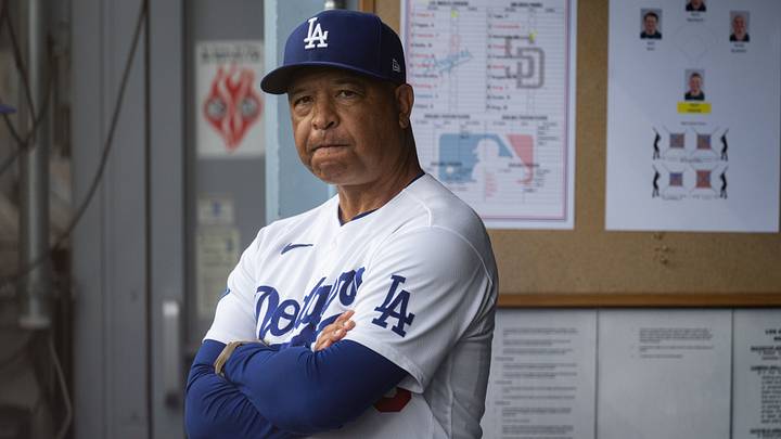Jul 3, 2026; Los Angeles, California, USA; Los Angeles Dodgers manager Dave Roberts (30) during a game against the San Diego Padres at Dodger Stadium. Mandatory Credit: Jon Endow-Imagn Images