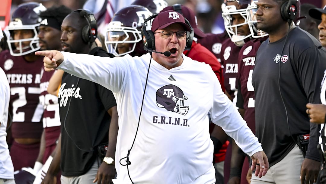 Texas A&M Aggies head coach Mike Elko