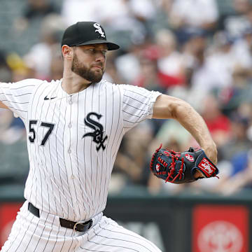 Chicago White Sox starting pitcher Adrian Houser (57) throws against the Toronto Blue Jays at Rate Field. 