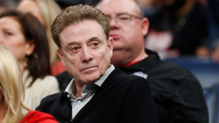 Rick Pitino, St. John’s University basketball coach and father of New Mexico's head coach Richard Pitino, watches during the first round game between Clemson University and University of New Mexico in the 2024 NCAA Tournament at FedExForum in Memphis, Tenn., on Friday, March 22, 2024.