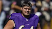 Baltimore Ravens center Tyler Linderbaum