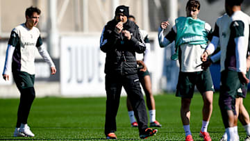 Juventus Training Session And Press Conference - UEFA Champions League 2025/26 League Knockout