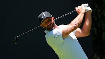 Dustin Johnson tees off during the third round of LIV Golf Mexico City