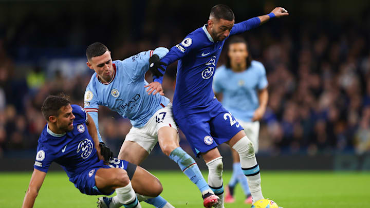 Phil Foden, Cesar Azpilicueta, Hakim Ziyech Phil Foden, Cesar Azpilicueta, Hakim Ziyech
