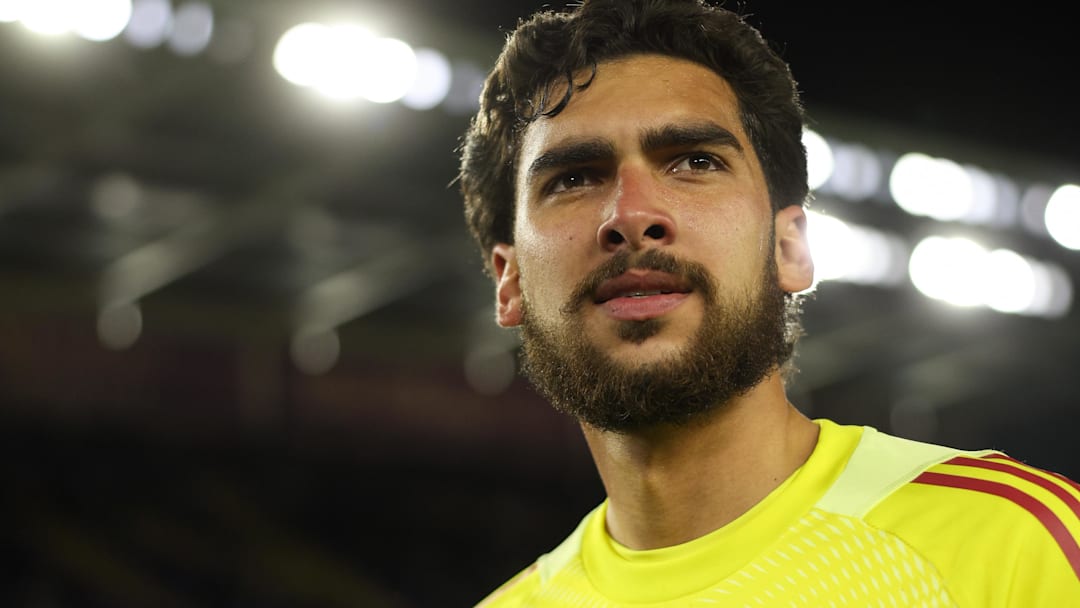 Mar 22, 2025; Orlando, Florida, USA; Orlando City goalkeeper Javier Otero (12) looks on after beating D.C. United at Inter&Co Stadium. Mandatory Credit: Nathan Ray Seebeck-Imagn Images