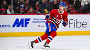Dec 7, 2024; Montreal, Quebec, CAN; Montreal Canadiens center Jake Evans (71) skates against the Washington Capitals during the second period at Bell Centre. Mandatory Credit: David Kirouac-Imagn Images