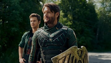 Jack Quaid (Hughie Campbell) and Jensen Ackles (Soldier Boy) in The Boys season 3.