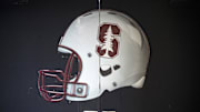 Dec 30, 2016; El Paso, TX, USA; A view of the Stanford Cardinal logo and helmet outside their locker room before facing the North Carolina Tar Heels at Sun Bowl Stadium. Mandatory Credit: Ivan Pierre Aguirre-Imagn Images