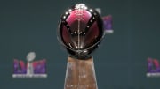 Feb 12, 2024; Las Vegas, NV, USA; The Vince Lombardi trophy at Super Bowl LVIII 