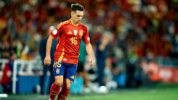 Bayern Munich winger Bryan Zaragoza in action for Spain against Switzerland.