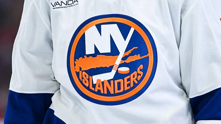 Feb 26, 2026; Montreal, Quebec, CAN; View of a New York Islanders logo on a jersey worn by a member of the team during the third period at Bell Centre. Feb 26, 2026; Montreal, Quebec, CAN; View of a New York Islanders logo on a jersey worn by a member of the team during the third period at Bell Centre.