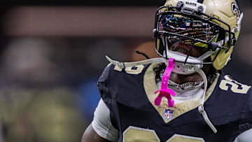 Sep 14, 2025; New Orleans, Louisiana, USA; New Orleans Saints wide receiver Rashid Shaheed (22) during warmups against the San Francisco 49ers at Caesars Superdome. 