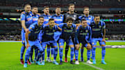El equipo de Cruz Azul previo a un partido.