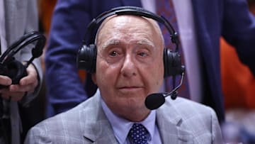 Mar 1, 2025; Knoxville, Tennessee, USA; ESPN analyst Dick Vitale before the game between the Tennessee Volunteers and the Alabama Crimson Tide at Thompson-Boling Arena at Food City Center. 