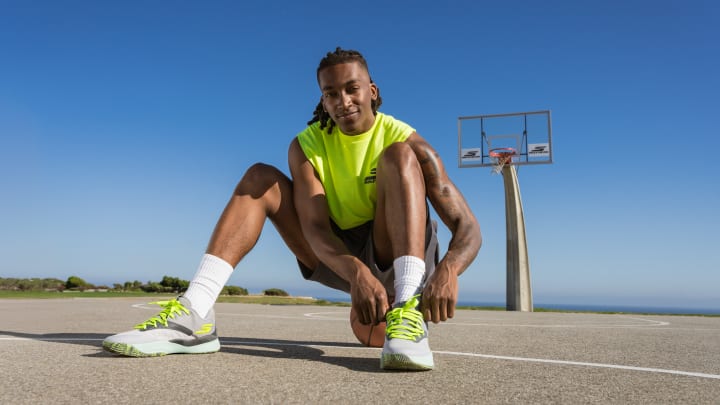 Terance Mann wears the Skechers SKX Nexus.