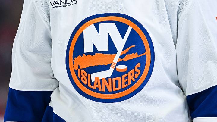 Feb 26, 2026; Montreal, Quebec, CAN; View of a New York Islanders logo on a jersey worn by a member of the team during the third period at Bell Centre. Feb 26, 2026; Montreal, Quebec, CAN; View of a New York Islanders logo on a jersey worn by a member of the team during the third period at Bell Centre.