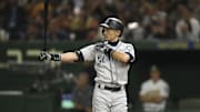 Mar 21, 2019; Tokyo,JPN; Seattle Mariners right fielder Ichiro Suzuki (51) stands at the plate during the fourth inning against the Oakland Athletics at Tokyo Dome. 