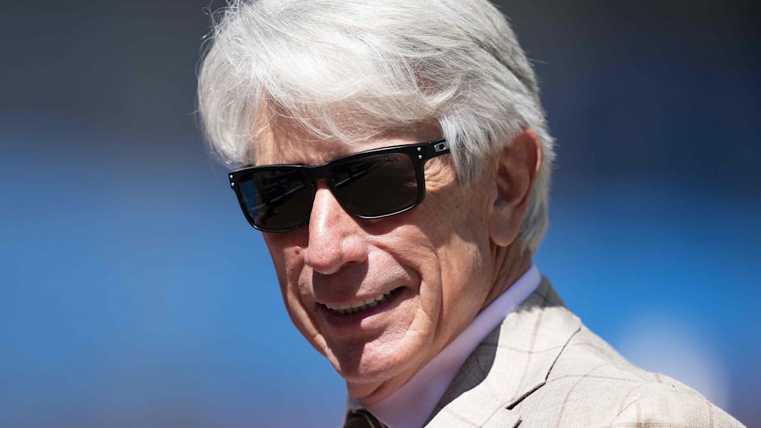 Aug 13, 2022; Toronto, Ontario, CAN;  Sportsnet broadcaster Buck Martinez watches batting practice between the Cleveland Guardians and Toronto Blue Jays at Rogers Centre. Mandatory Credit: Nick Turchiaro-Imagn Images
