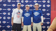 Eli, Archie, and Peyton Manning.during an NFL football program ahead of the 2025 NFL season