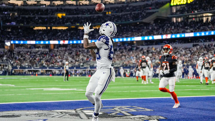 Dallas Cowboys wide receiver CeeDee Lamb makes a touchdown over the Cincinnati Bengals.