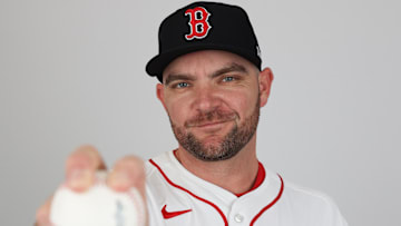 Boston Red Sox pitcher Liam Hendriks (31) participates in media day at JetBlue Park at Fenway South.