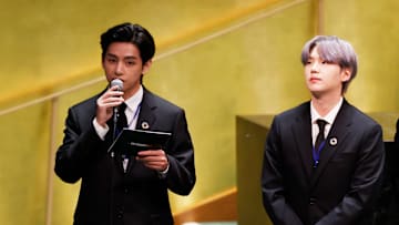 V and SUGA of BTS @ the Annual United Nations General Assembly