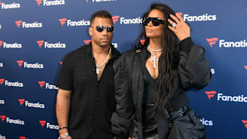 Russell Wilson and Ciara at the Fanatics Super Bowl Party in New Orleans, Louisiana. 
