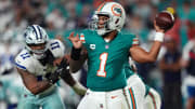 Miami Dolphins quarterback Tua Tagovailoa. Mandatory Credit: Jasen Vinlove-USA TODAY Sports