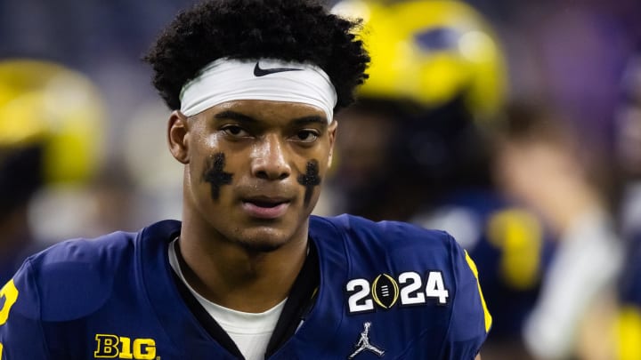 Jan 8, 2024; Houston, TX, USA; Michigan Wolverines defensive back Will Johnson (2) against the Washington Huskies during the 2024 College Football Playoff national championship game at NRG Stadium. Mandatory Credit: Mark J. Rebilas-USA TODAY Sports