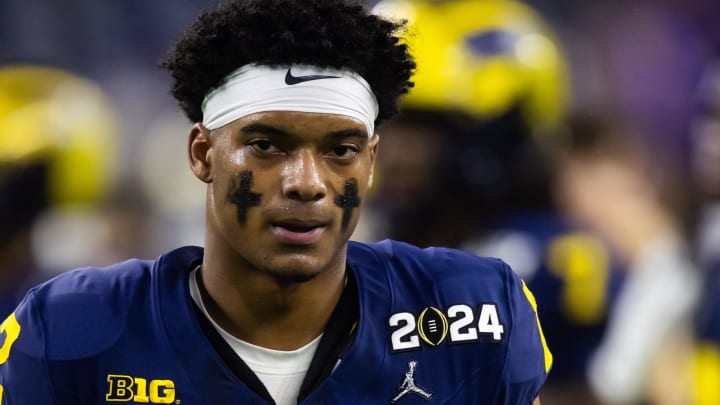 Jan 8, 2024; Houston, TX, USA; Michigan Wolverines defensive back Will Johnson (2) against the Washington Huskies during the 2024 College Football Playoff national championship game at NRG Stadium. Mandatory Credit: Mark J. Rebilas-USA TODAY Sports