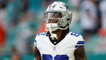 Dec 24, 2023; Miami Gardens, Florida, USA; Dallas Cowboys wide receiver CeeDee Lamb (88) warms up prior to the game against the Miami Dolphins at Hard Rock Stadium. Mandatory Credit: Jasen Vinlove-USA TODAY Sports