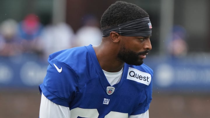 East Rutherford, NJ -- July 24, 2024 -- Wide receiver Darius Slayton during the first day of training camp for the 2024 New York Giants.