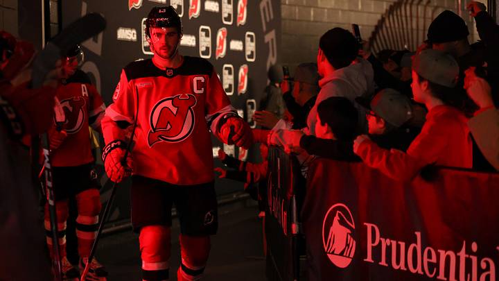New Jersey Devils center Nico Hischier (13): Ed Mulholland-Imagn Images