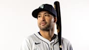 Seattle Mariners outfielder Rhylan Thomas poses for a portrait during media day Feb. 20 at Peoria Sports Complex.