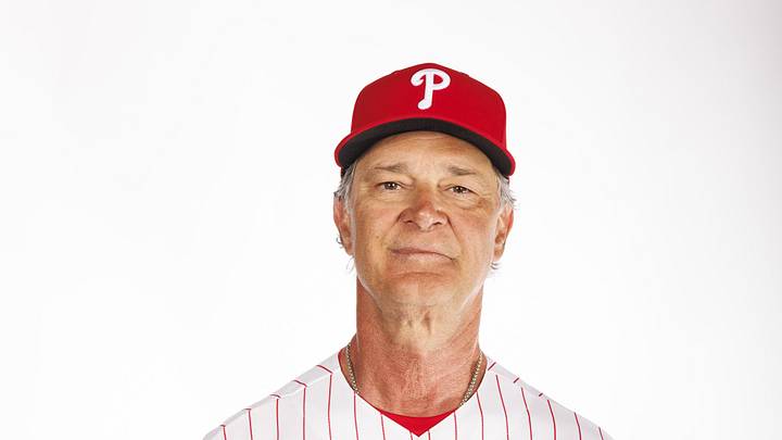 Feb 19, 2026; Clearwater, FL, USA; Philadelphia Phillies coach Don Mattingly (8) poses for media day. Mandatory Credit: Morgan Tencza-Imagn Images