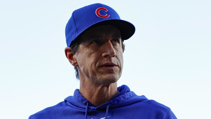 Jul 2, 2024; Chicago, Illinois, USA; Chicago Cubs manager Craig Counsell (30) looks on before a baseball game against the Philadelphia Phillies at Wrigley Field.