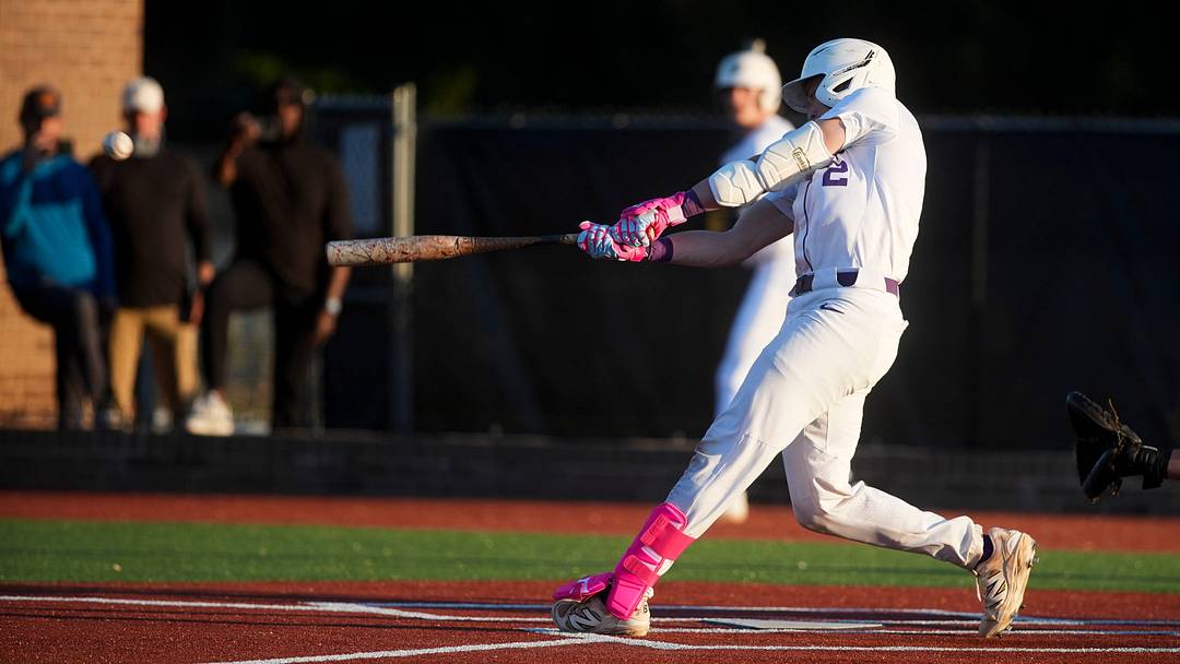 Christian Brothers’ Will Brick (2) hits the ball during the game between Christian Brothers High School and St. George’s Independent School in Memphis, Tenn., on March 26, 2026.