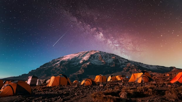 A view of Kilimanjaro from campsite